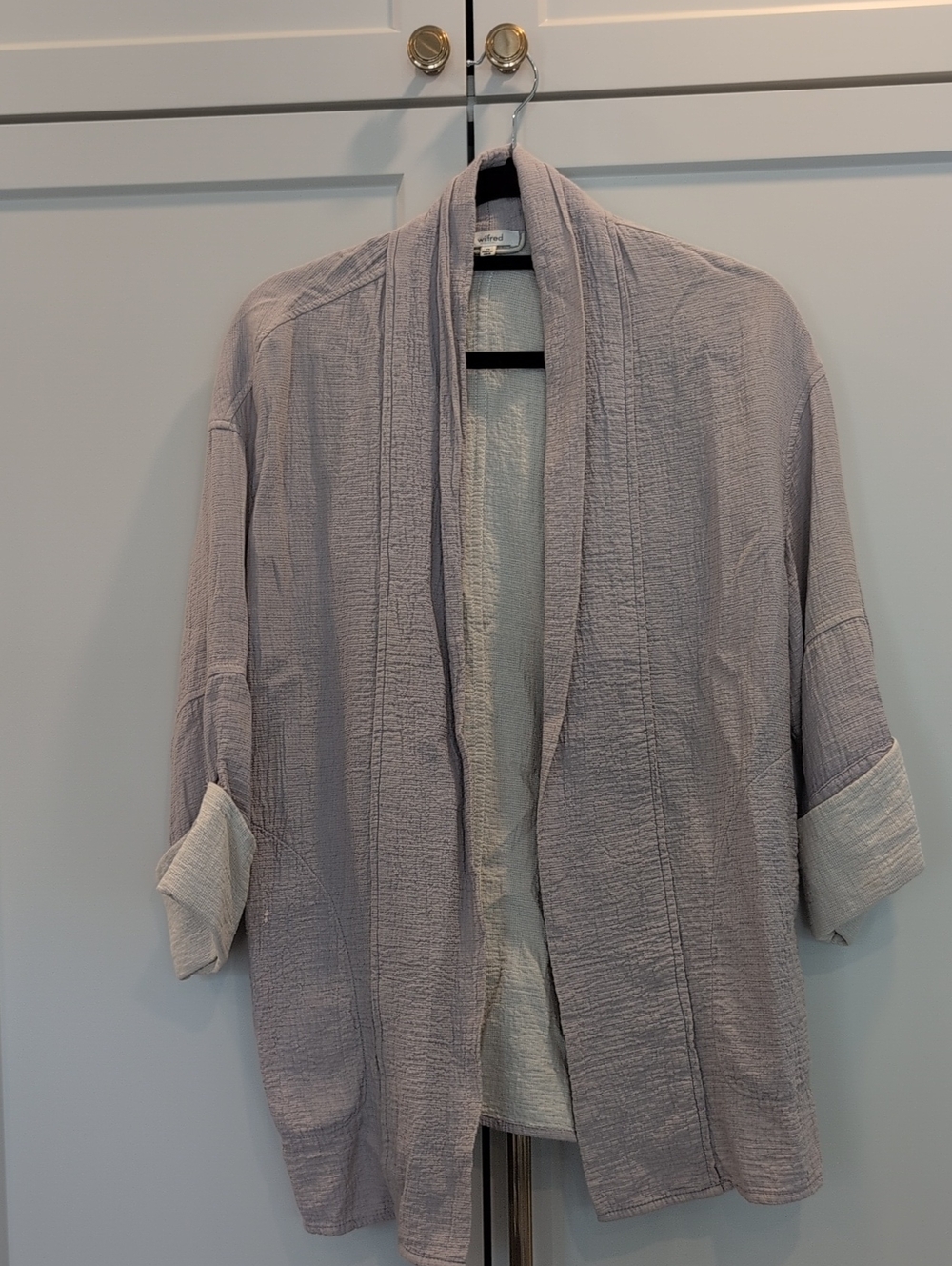 Wilfred Light Lavender Open-Front Shawl-Collar Light Jacket
